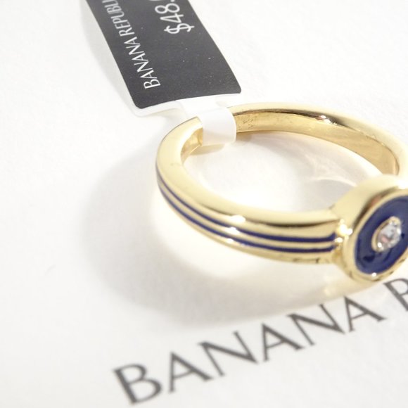 NWT Banana Republic Women's Metallic Roots Enamel RING NWT 45 Sz 6 - Picture 6 of 7